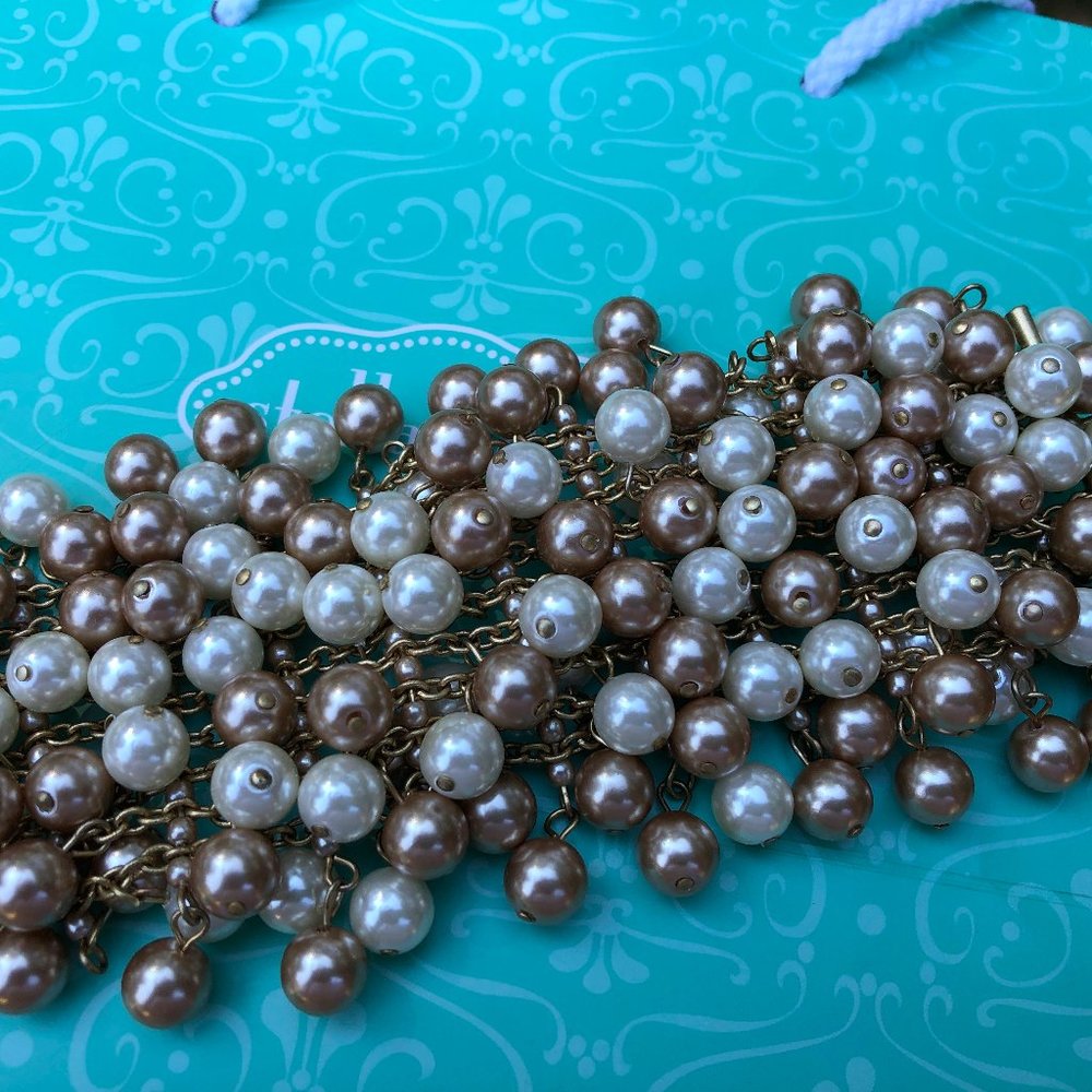 Stella & Dot chunky pearl beaded bracelet